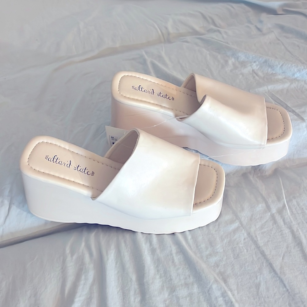 Brand New White Heeled Sandals